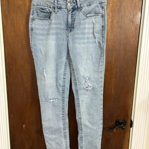 Light Blue Distressed Women Jeans